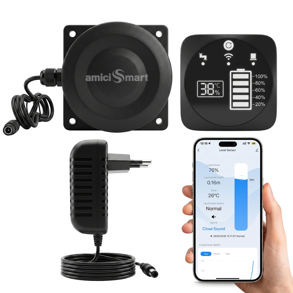 WiFi Smart Water Tank Level Monitor with App Alerts |  IP65 Waterproof Sensor