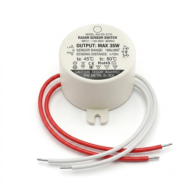 220V 35W Microwave Radar Motion Sensor Switch , 10 Lux Daylight Sensor for Automatic LED Ceiling Lights