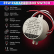 220V 35W Microwave Radar Motion Sensor Switch , 10 Lux Daylight Sensor for Automatic LED Ceiling Lights