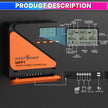40A True MPPT Solar Charge Controller with Battery Regulator, 5V/3A USB Port & LCD Monitoring Display 12V/24V