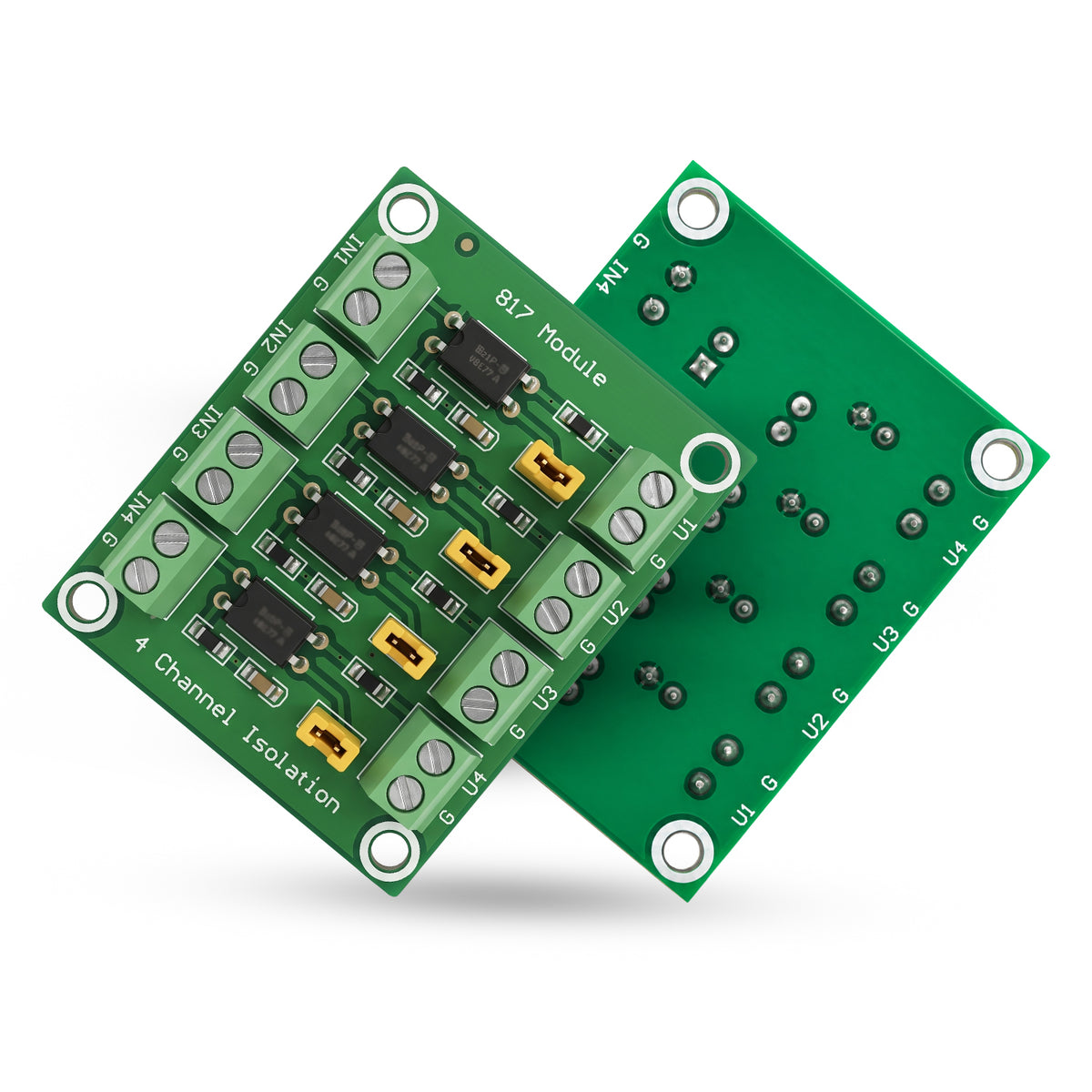 4-Channel Optocoupler Isolation & Level Converter Module, 3.3–24V Input to 3–30V Output