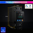Automatic Over/Under Voltage and Overload Protection Device 63A DIN-Rail with LED Display Adjustable Reconnect & Auto Recovery