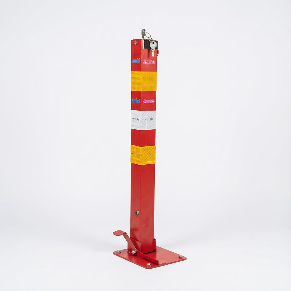 Heavy Duty Folding Parking Barrier Lock with Keys & Foot Quick-Deploy for Home, Office & Private Driveways