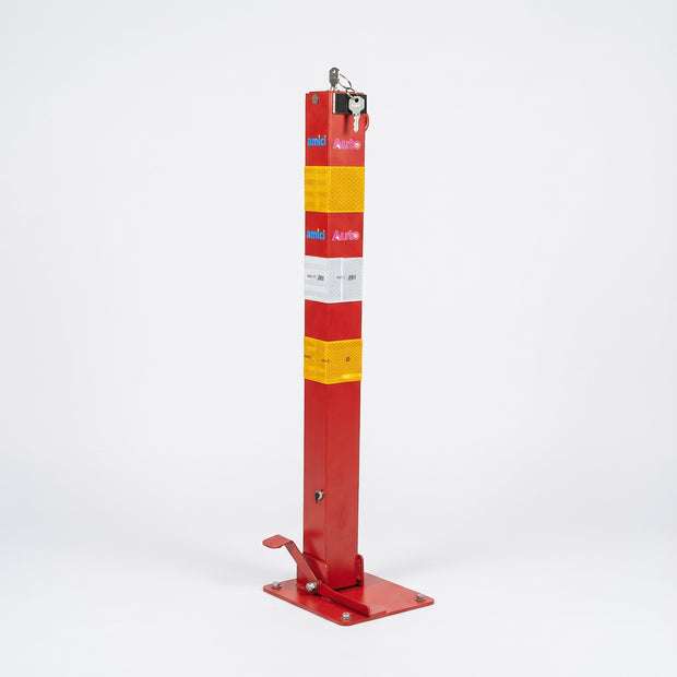 Heavy Duty Folding Parking Barrier Lock with Keys & Foot Quick-Deploy for Home, Office & Private Driveways