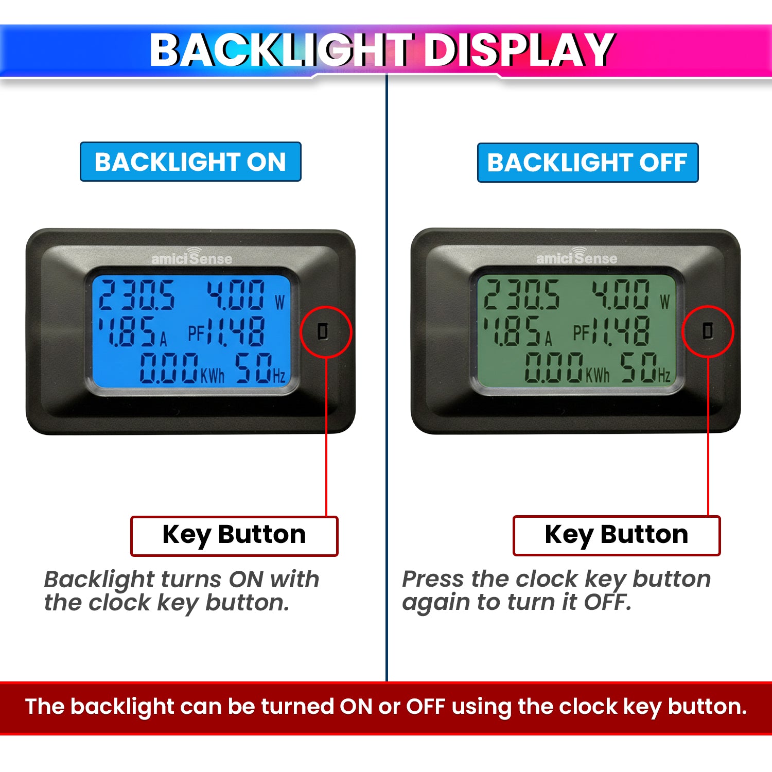 Digital Energy Meter with Blue Backlight Multifunction Power Meter for Voltage, Current, Frequency & Energy Monitoring (AC 5KW 20A)