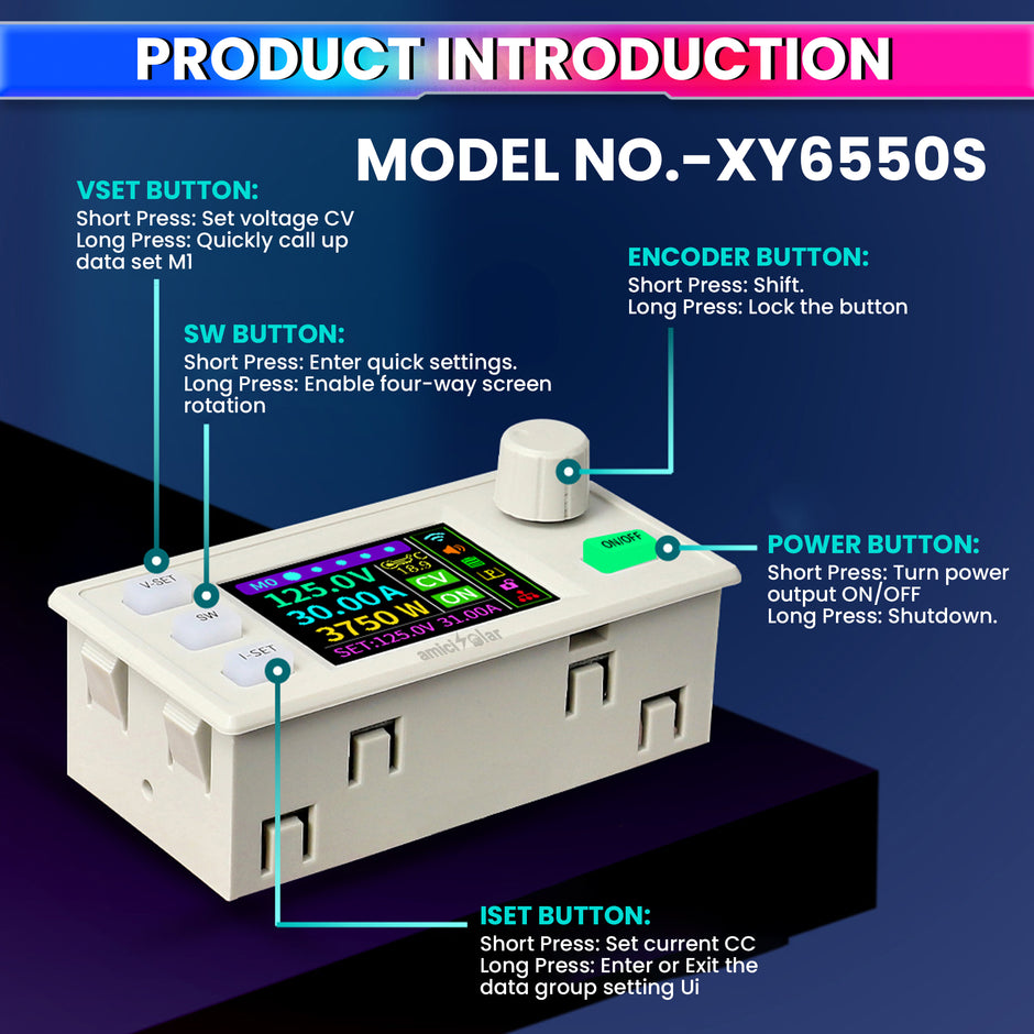 XY6550S CNC DC Adjustable Power Supply Step-Down Module 3250W 65V 50A with 0.01V/0.01A Precision Control