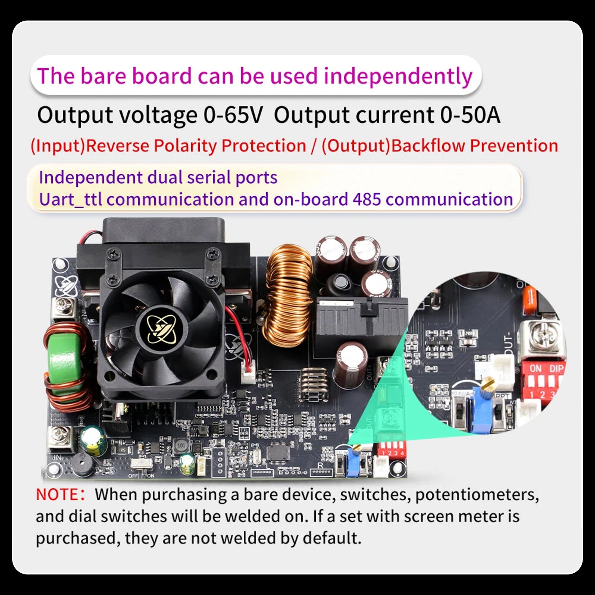 XY6550S CNC DC Adjustable Power Supply Step-Down Module 3250W 65V 50A with 0.01V/0.01A Precision Control