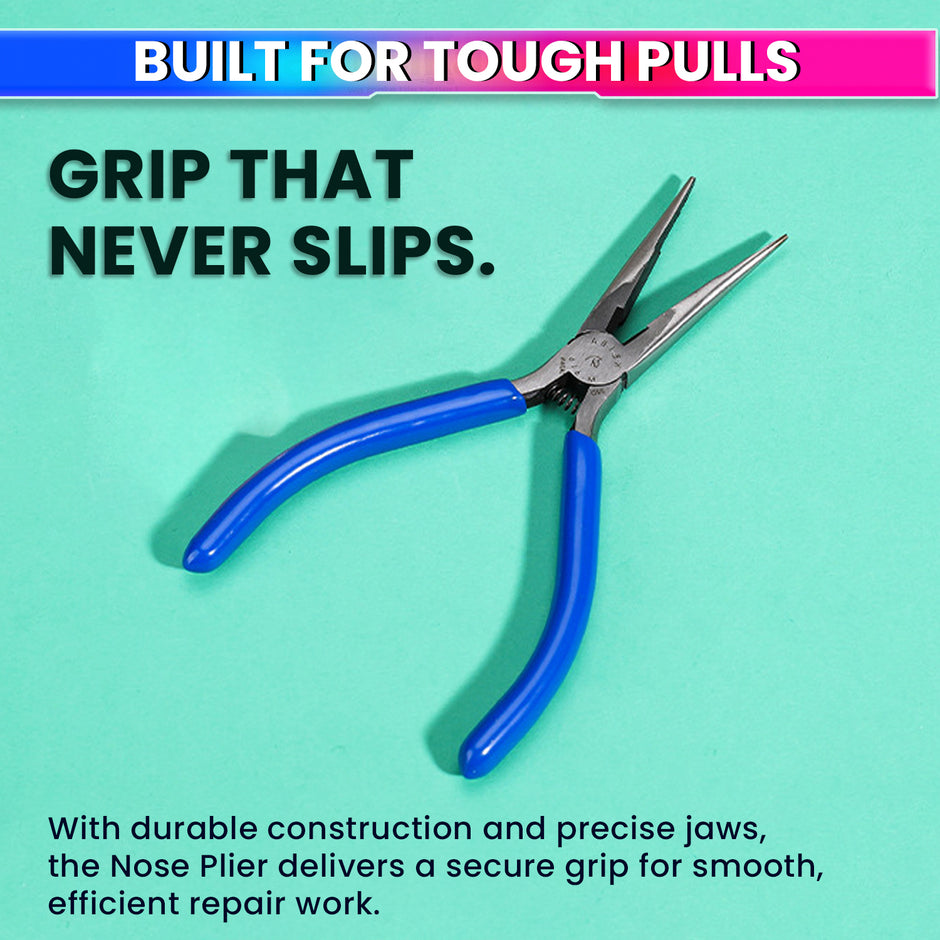 Tubeless Tyre Puncture Repair Kit – Heavy-Duty Reamer & Probe, Nose-Plier, Cutter & Valve Caps – Complete Motorcycle/Car Tyre Repair Set