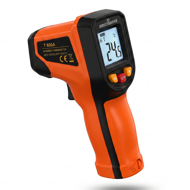 Infrared Thermometer for Industrial Use, -50°C to 600°C Laser Temperature Gun with Fast Measurement