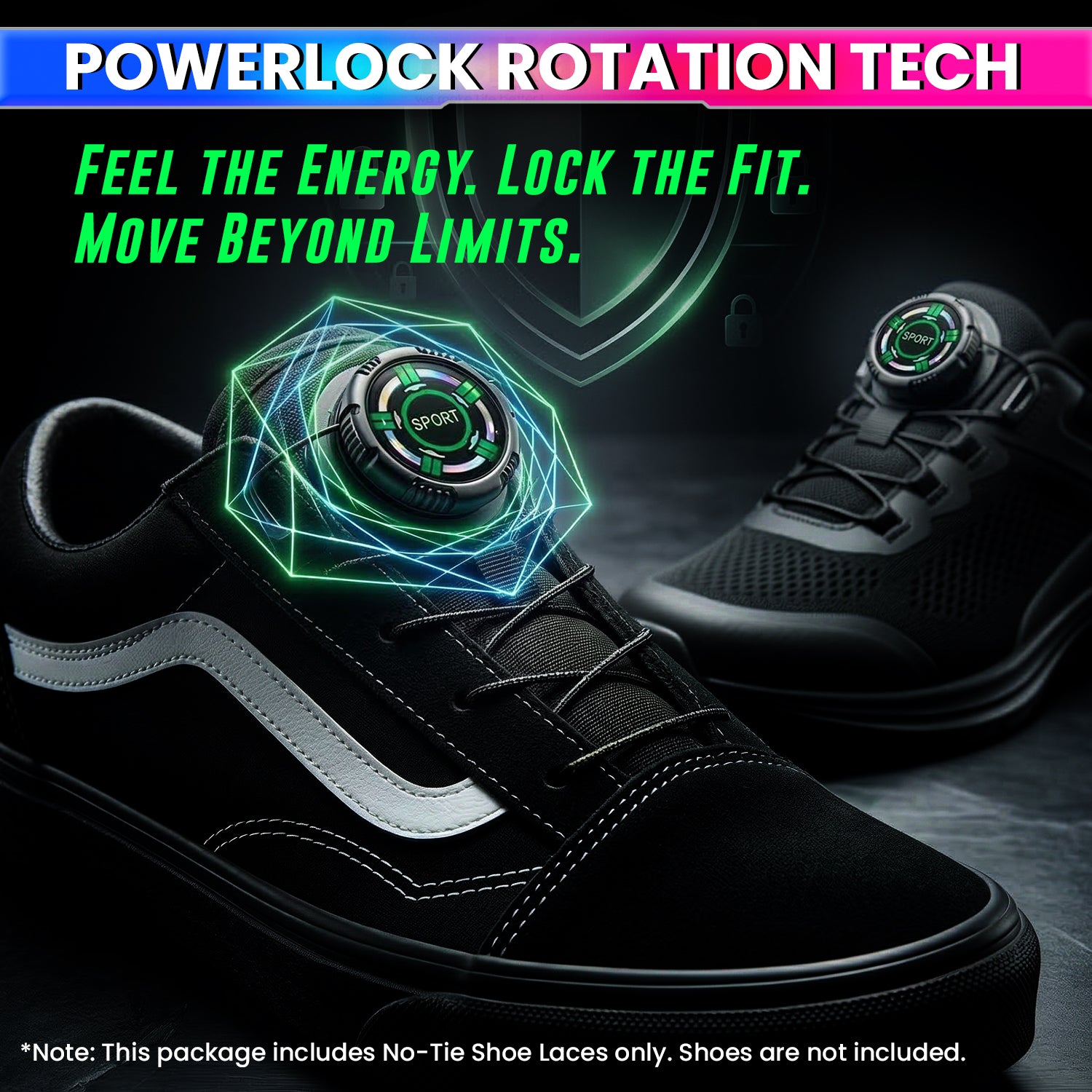 No-Tie Swivel Shoelace Fastener for Sneakers – Quick Lock Rotating Buckles, Adjustable Stretch Laces, Hassle-Free Fit