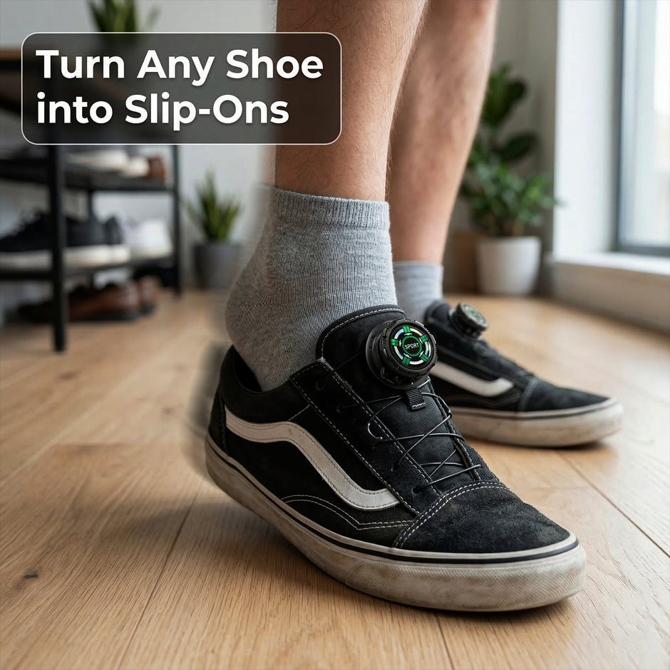 No-Tie Swivel Shoelace Fastener for Sneakers – Quick Lock Rotating Buckles, Adjustable Stretch Laces, Hassle-Free Fit