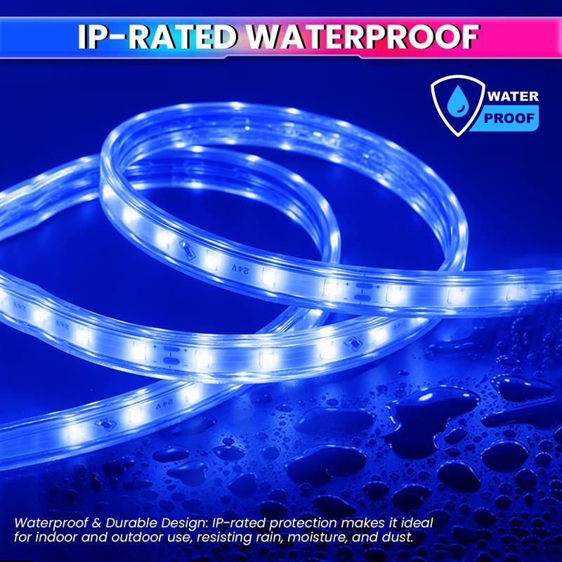 Blue Waterproof LED Rope Light 18M Energy-Efficient Lights for Home, Events & Décor Flexible Strip with 120 LEDs/m
