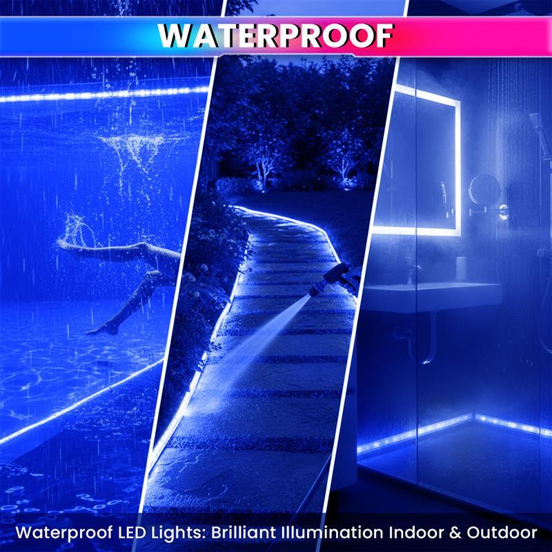 Blue Waterproof LED Rope Light 18M Energy-Efficient Lights for Home, Events & Décor Flexible Strip with 120 LEDs/m