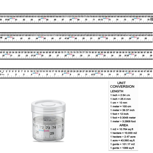 Self-Adhesive Tape Measure Ruler 200 cm / 79 Inch | Sticky Measuring Scale  (Pack of 2)