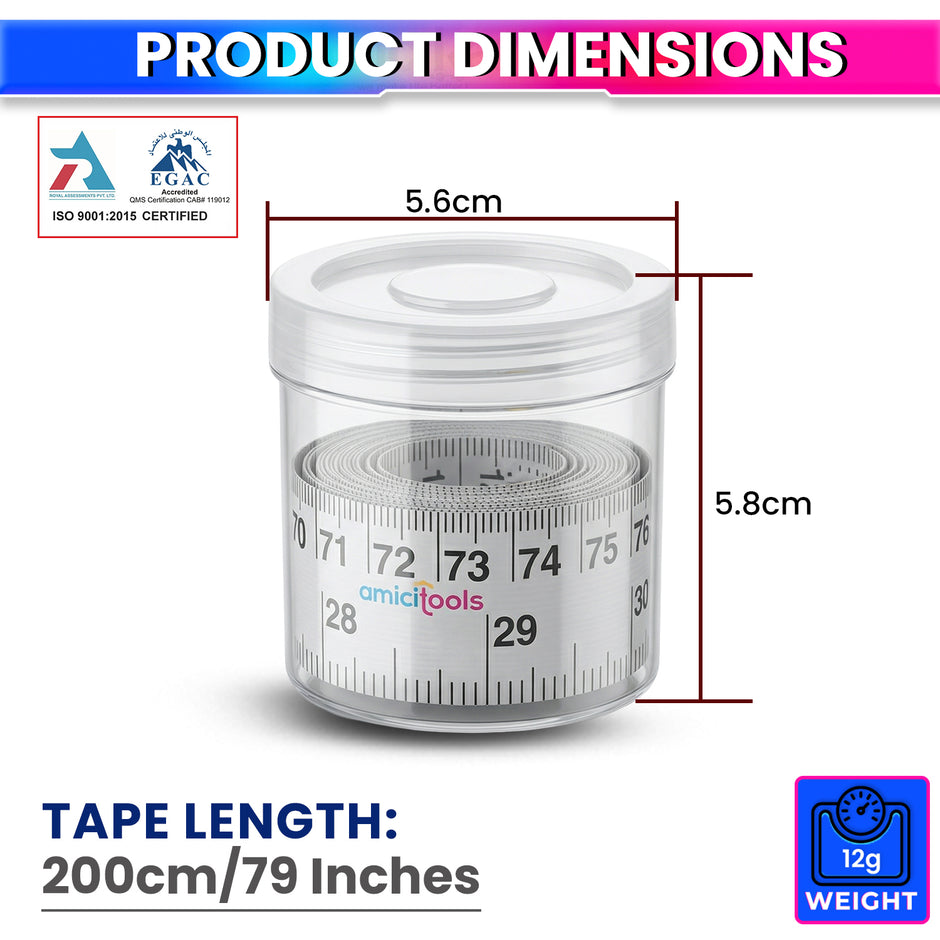 Self-Adhesive Tape Measure Ruler 200 cm / 79 Inch | Sticky Measuring Scale  (Pack of 2)