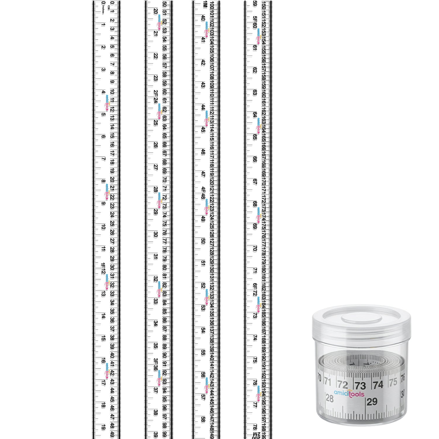 Self-Adhesive Tape Measure Ruler 200 cm / 79 Inch | Sticky Measuring Scale  (Pack of 2)