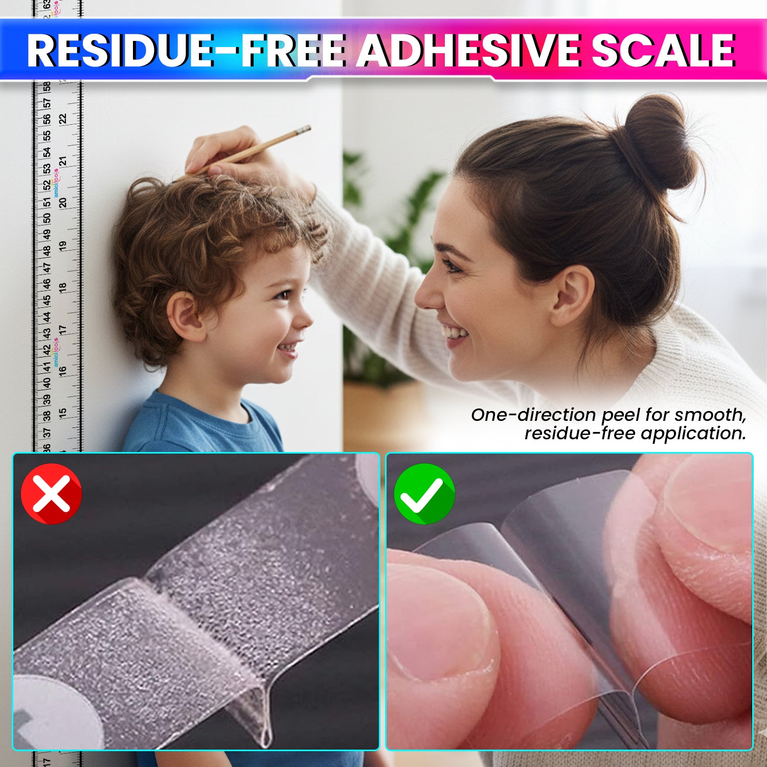 Self-Adhesive Height Measuring Tape Ruler 200 cm / 79 Inch  (Pack of 2)