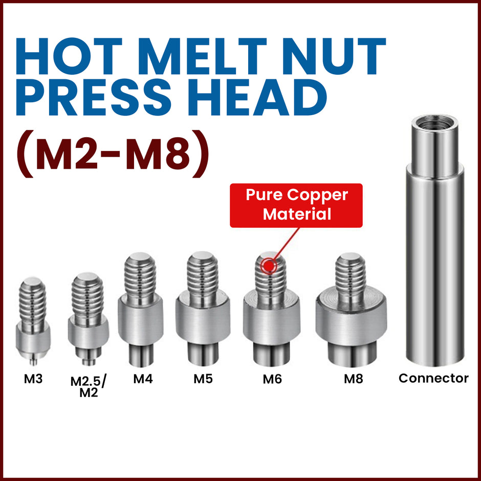 Heat Insert Nut Soldering Iron Tip Set for 3D Printing – M2 M2.5 M3 M4 M5 M6 M8 Brass Insert Installation Tools