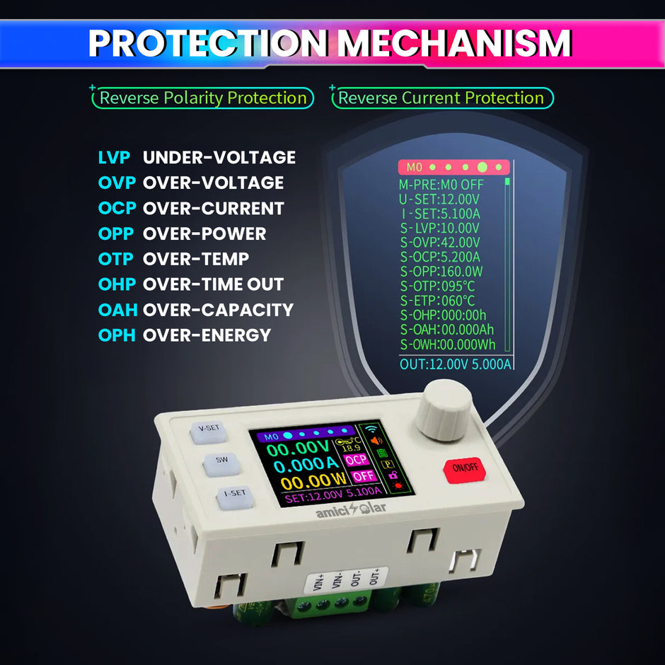 150W 8A Programmable DC Power Supply Module with LCD Display
