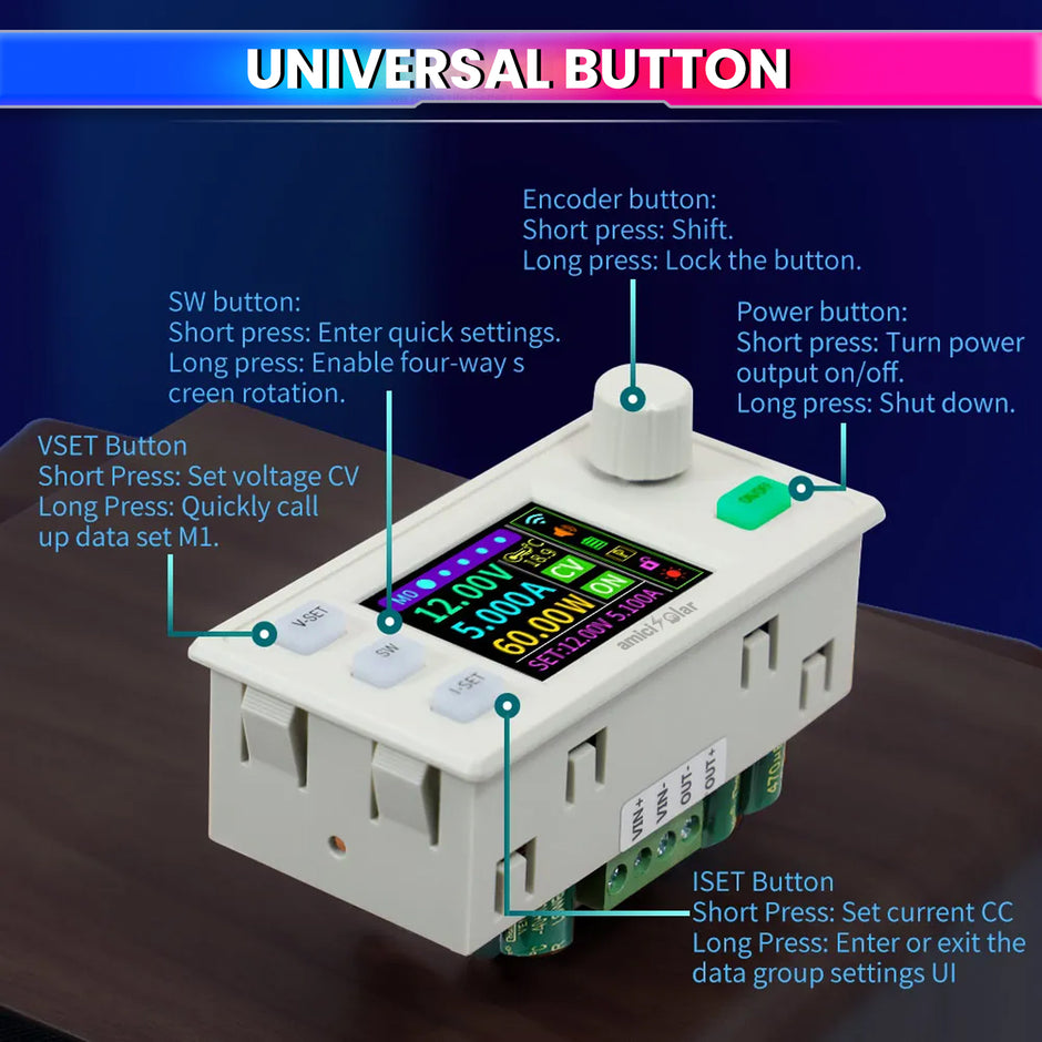 150W 8A Programmable DC Power Supply Module with LCD Display