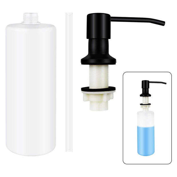 Kitchen Sink Soap Dispenser Built-in Countertop Dispenser with 360° Rotating Stainless Steel Pump
