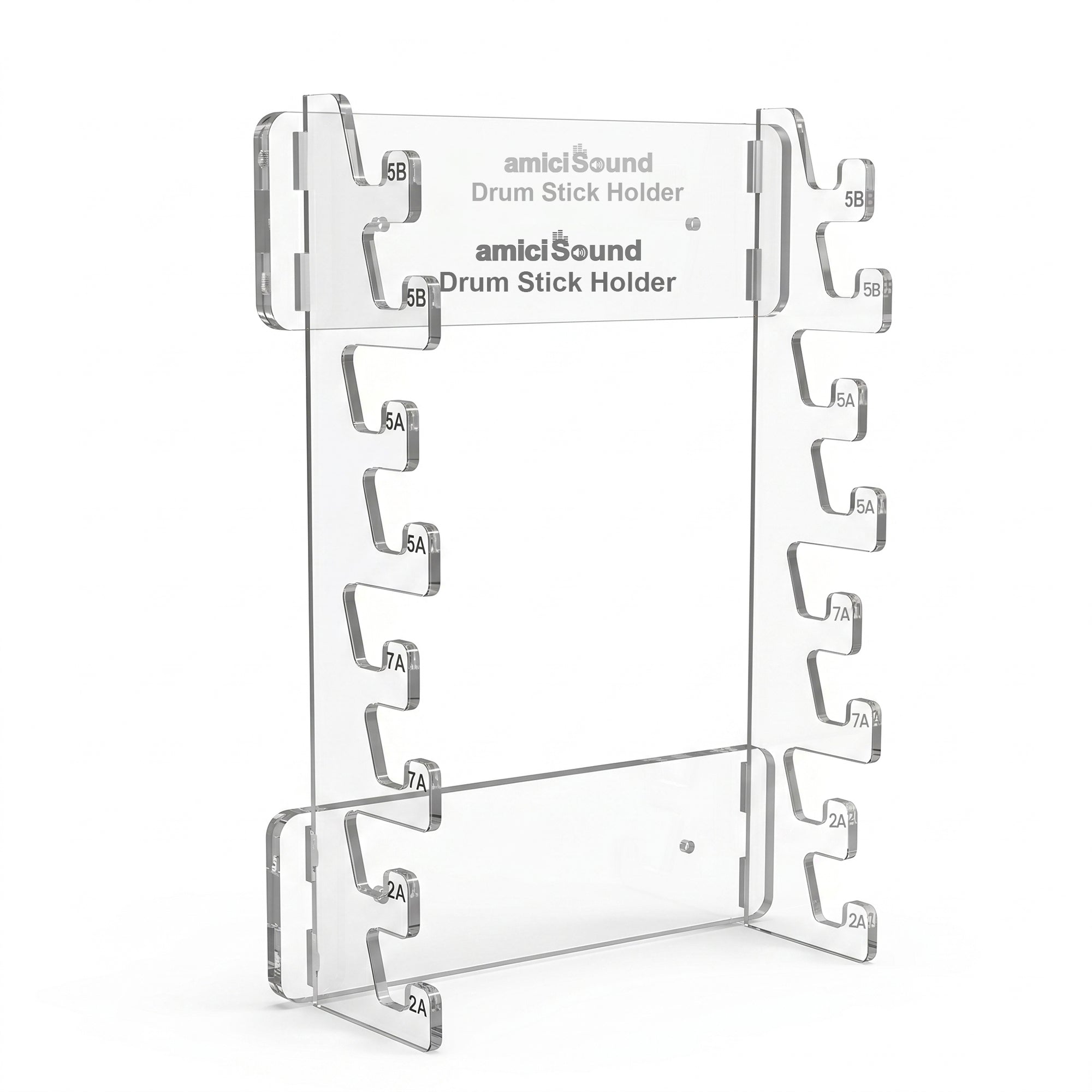 Premium Clear Acrylic Drum Stick Holder Wall Mount – Holds Up to 8 Pairs of Drumsticks