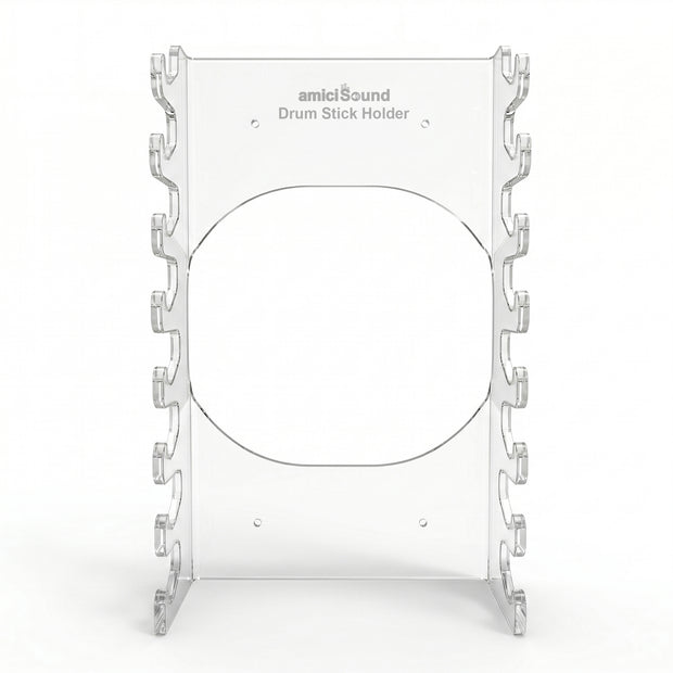 Premium Clear Acrylic Drum Stick Holder Wall Mount – Holds Up to 8 Pairs of Drumsticks