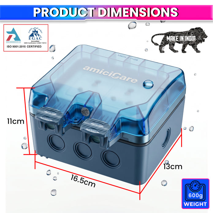 Waterproof Power Socket, 6/16Amp Outdoor Electric Switch Socket Box IP66