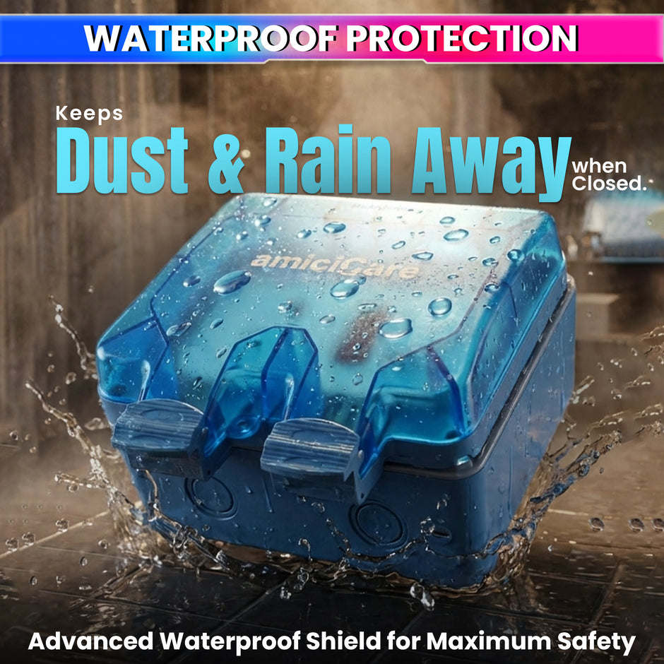 Waterproof Outdoor Power Socket, 6/16Amp Switch Socket with Lockable Cover & Dual Outlets, Wi-Fi socket