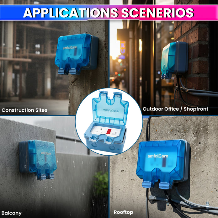 IP66 Waterproof Socket Switch 6/16A with Lockable Cover & Power Indicator