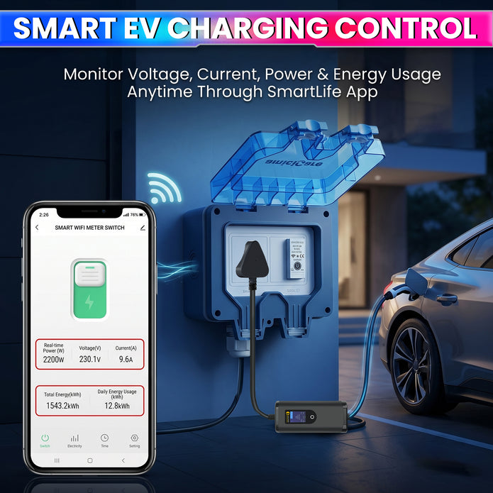 IP66 Waterproof WiFi Power Socket Box with Energy Meter & Timer Switch | 6/16A Outdoor Weatherproof Electric Socket