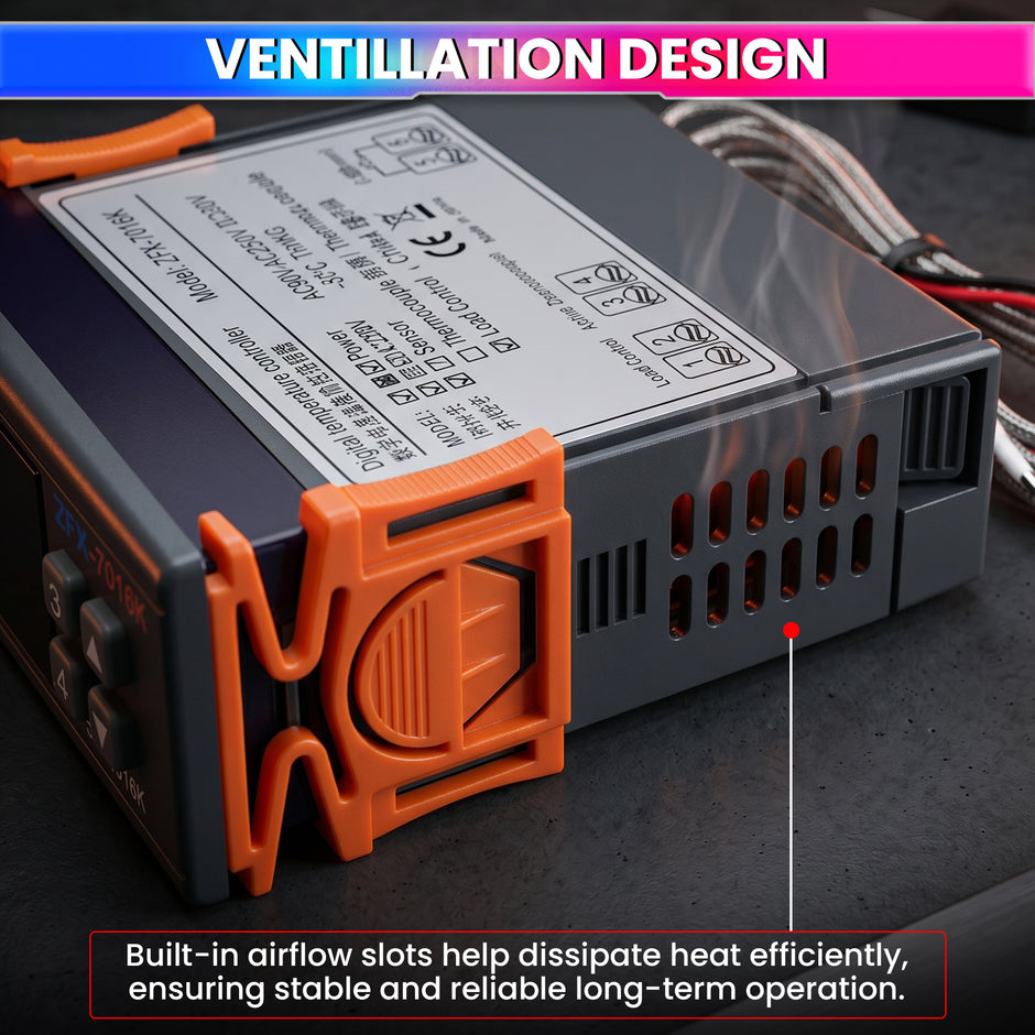 ZFX-7016K Digital Temperature Controller 220V 30A with K-Type Thermocouple Sensor