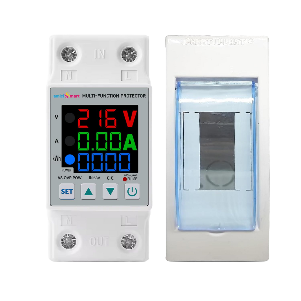 Digital energy meter with protective mount