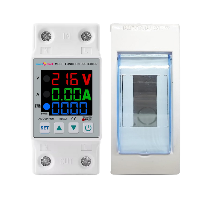 Digital energy meter with protective mount