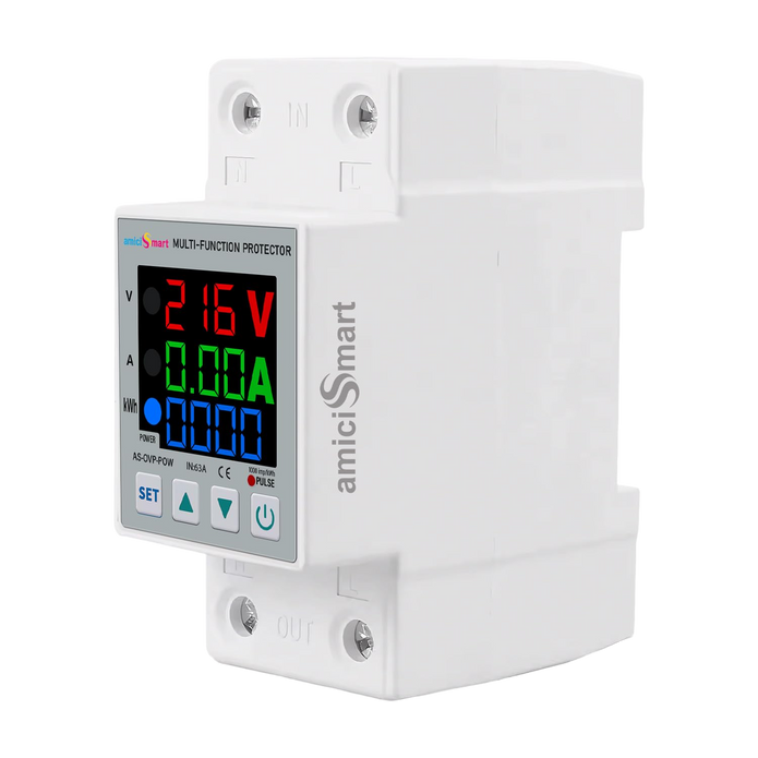 Digital energy meter without mount, angled view