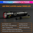Rechargeable LED Torch with 4500mAh Battery | High Power Flashlight with 5 Light Modes