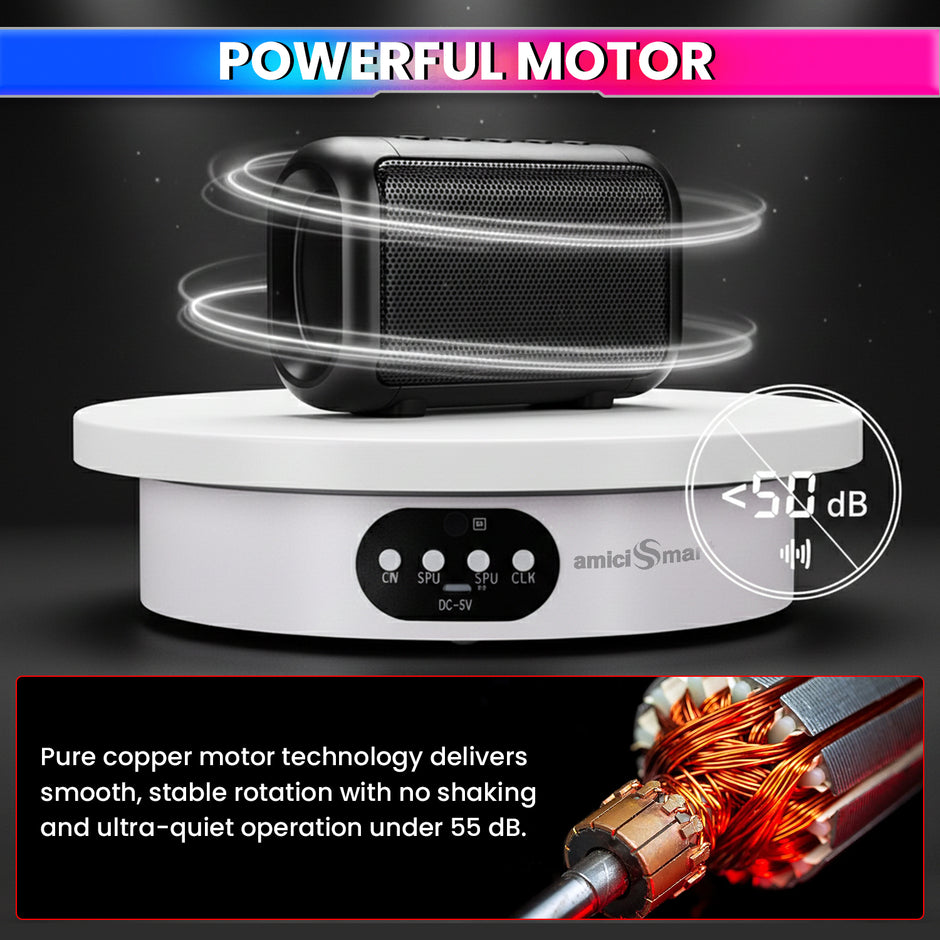 Motorized Rotating Display Stand – 360° Electric Turntable with Remote