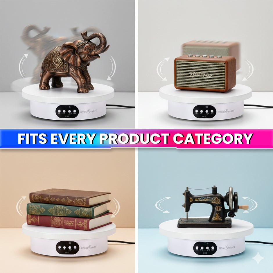 Motorized Rotating Display Stand – 360° Electric Turntable with Remote