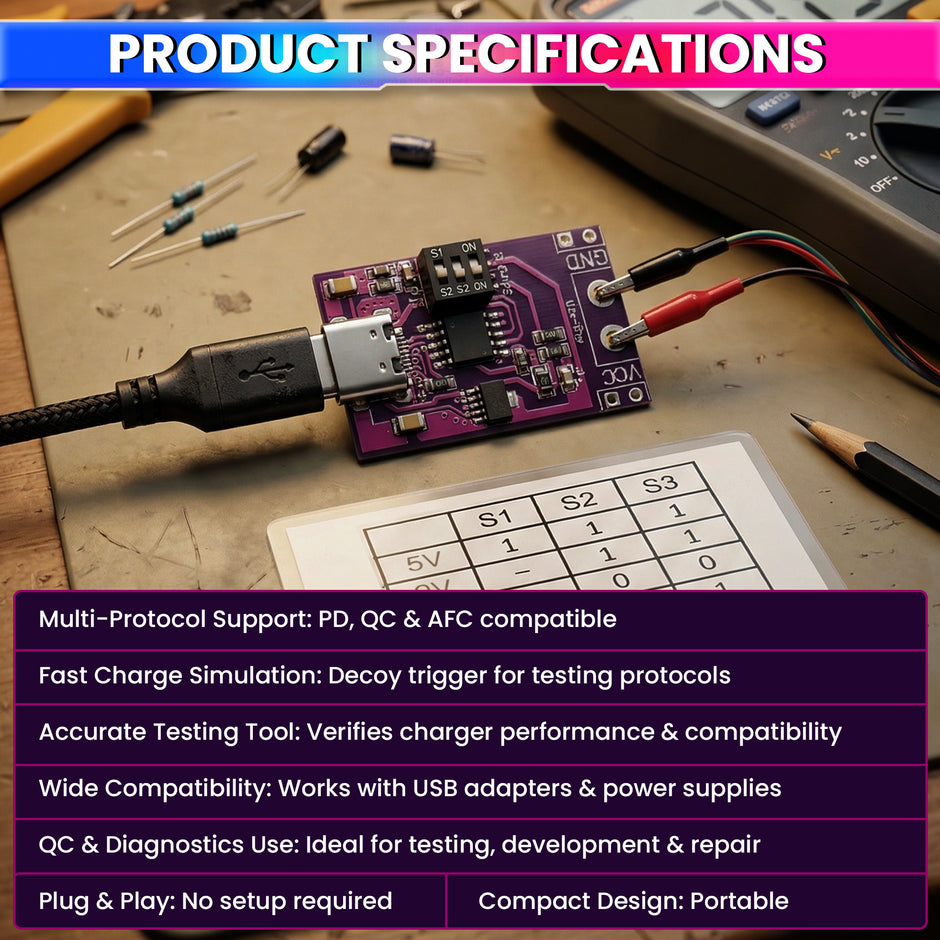 USB Type-C PD QC Trigger Module Adjustable 5V-20V Fast Charge Board