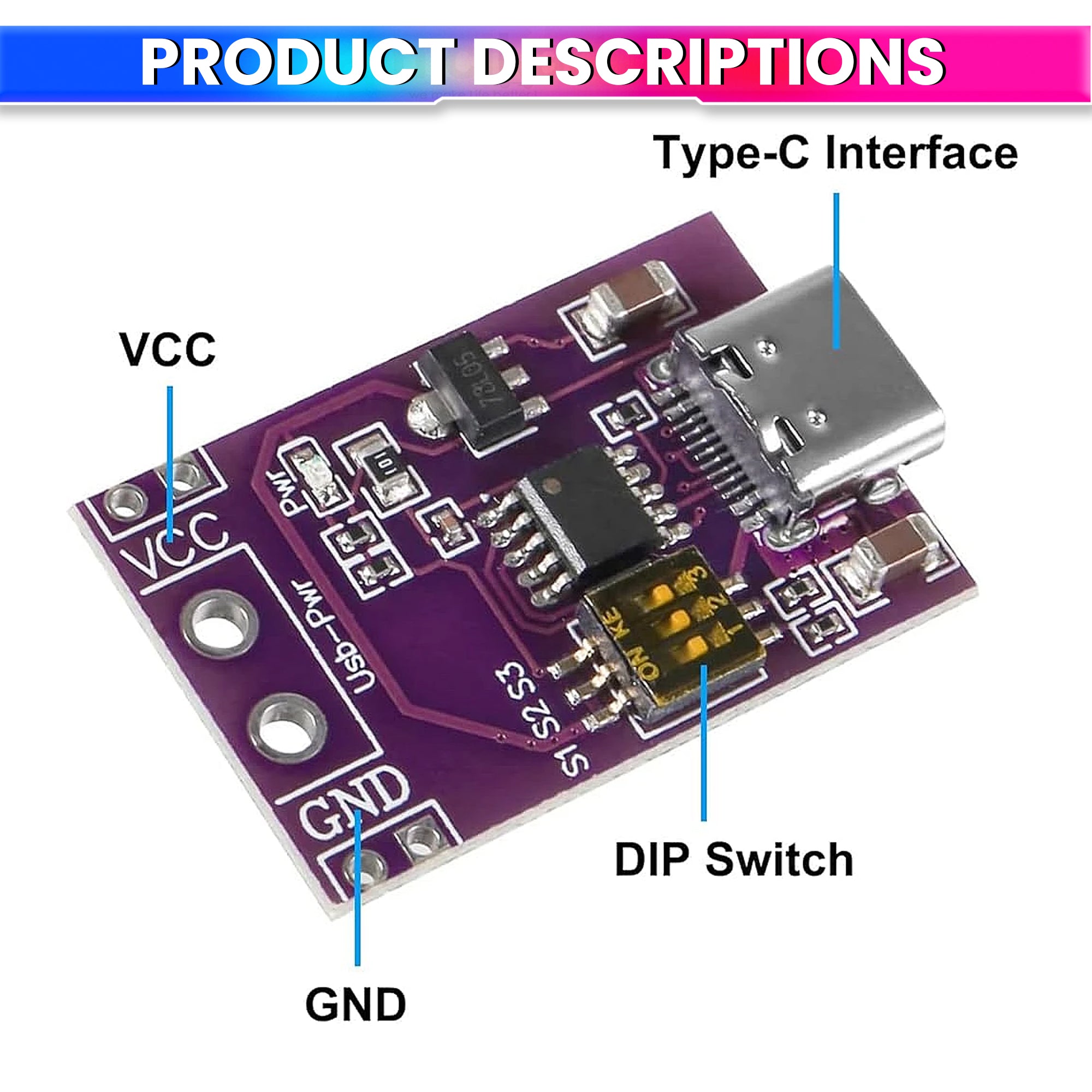 USB Type-C PD QC Trigger Module Adjustable 5V-20V Fast Charge Board