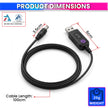 USB 5V to 9V/12V Boost Converter Cable with Voltage Selector | 0.8M Cable | 3.5mm & 5.5mm DC Plugs
