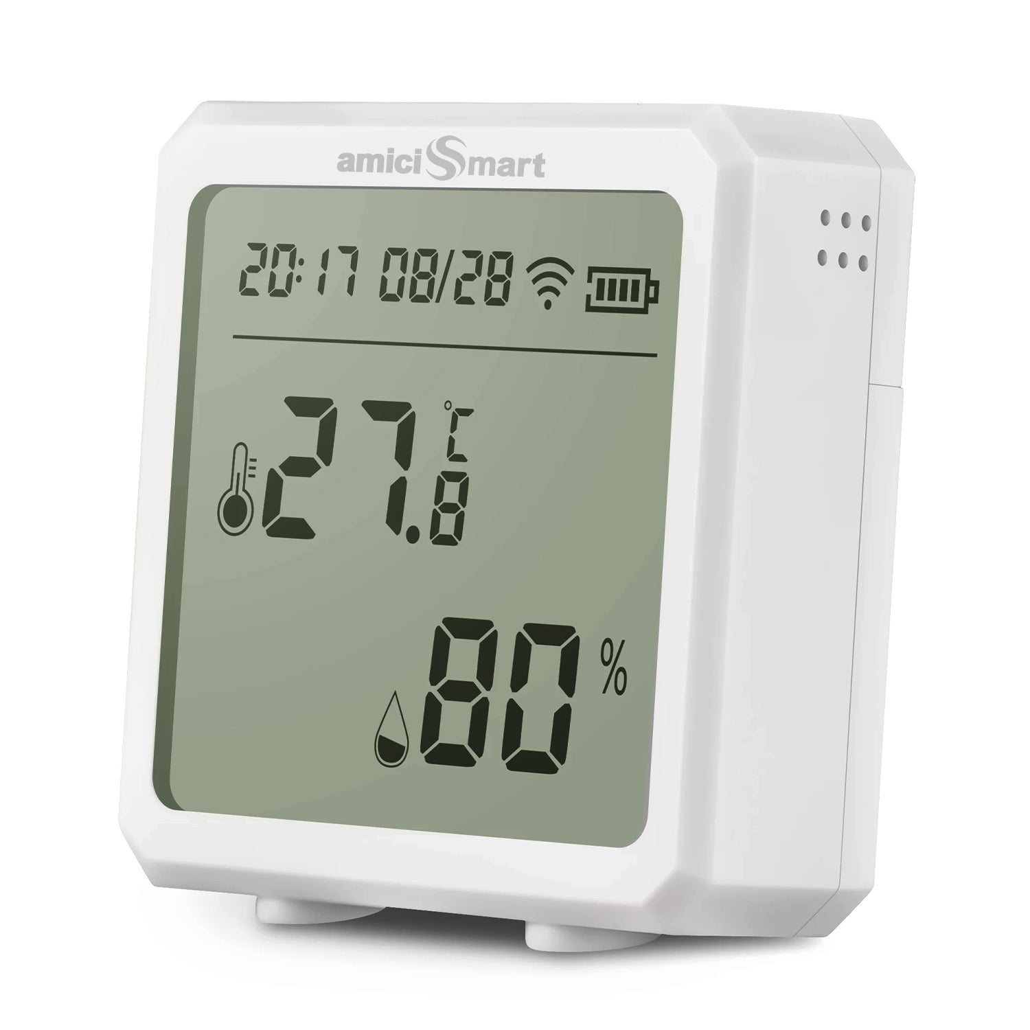 WiFi Temperature Humidity Monitor Smart Thermo-Hygrometer Sensor with App Control and Built-In Alarm