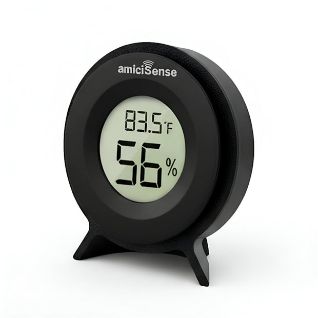 Mini Thermometer & Hygrometer – Back Sensor Compact Temperature & Humidity Monitor for Home, Car & Office