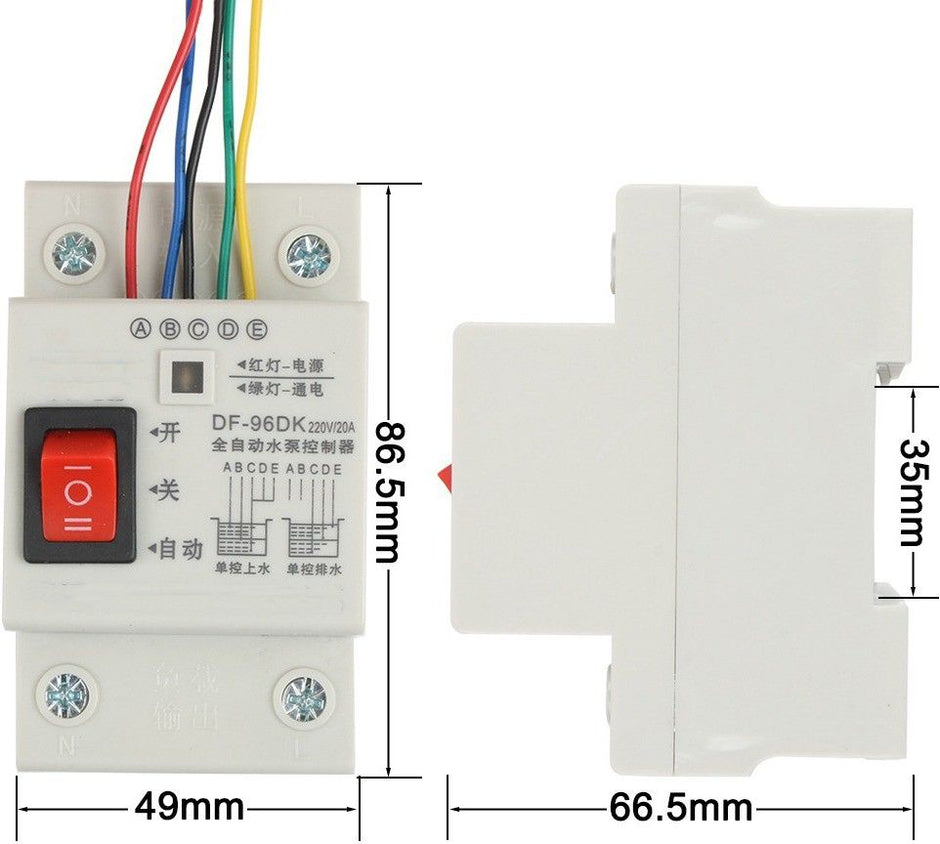 220V 10A Automatic Water Level Controller Switch with 2m Sensors