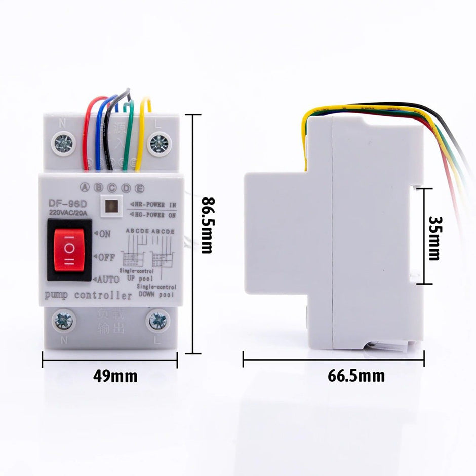 220V 10A Automatic Water Level Controller Switch with 20m Sensors, Pump Control System