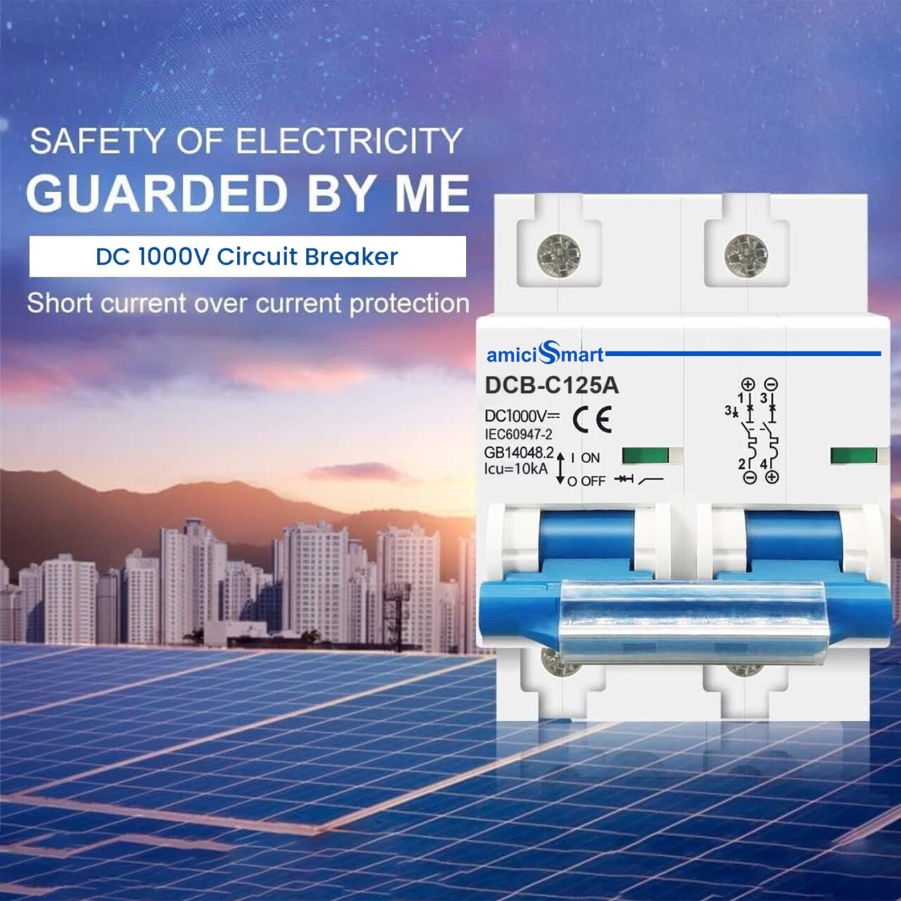 DC Circuit Breaker MCB with High Voltage Capacity 125A 1000V MCB for PV/Solar System amiciKart c0tmiz-hs.myshopify.com