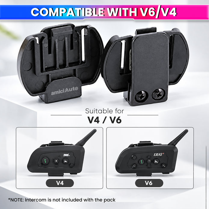Intercom Mounting Clip Compatible with Ejeas V6, V6 Pro, V4 Plus Intercom