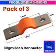 100A Pure Copper Flexible Busbar Battery Connector for LiFePO4 Lithium Batteries ( pack of 3 )
