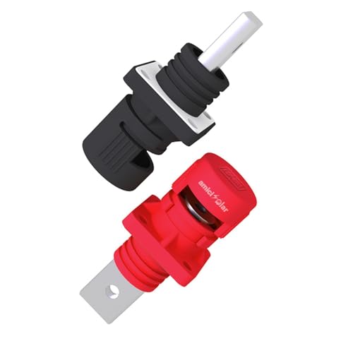 Pure Copper Battery Terminal Connectors – Positive & Negative Set, Supports up to 1500V DC amiciKart