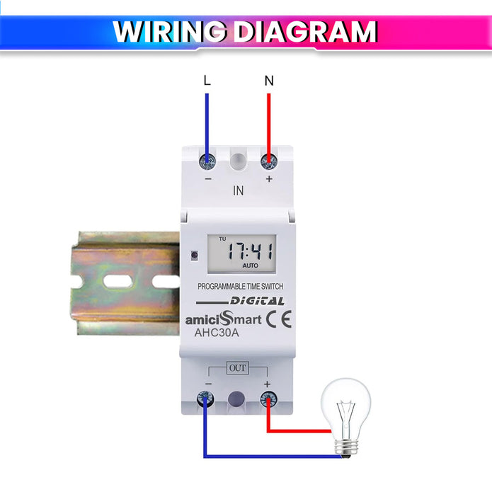 4-in-1 Digital Timer Switch Relay – Programmable 7-Day, Countdown, Pulse & Cycle, DIN Rail